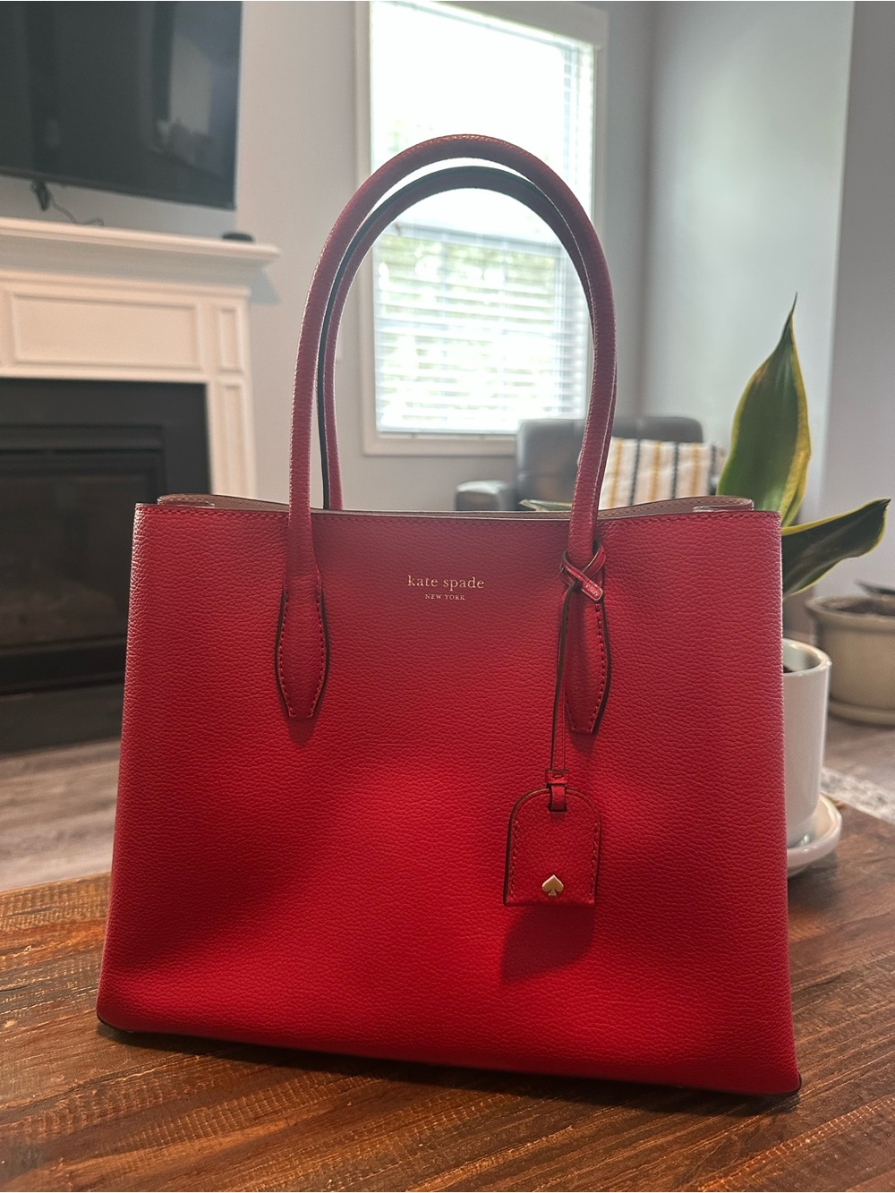 Kate Spade Eva Medium Red Leather Satchel WKRU5696